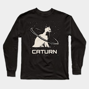 Saturn Caturn I Planets Space Galaxy Astronomy Cat Long Sleeve T-Shirt